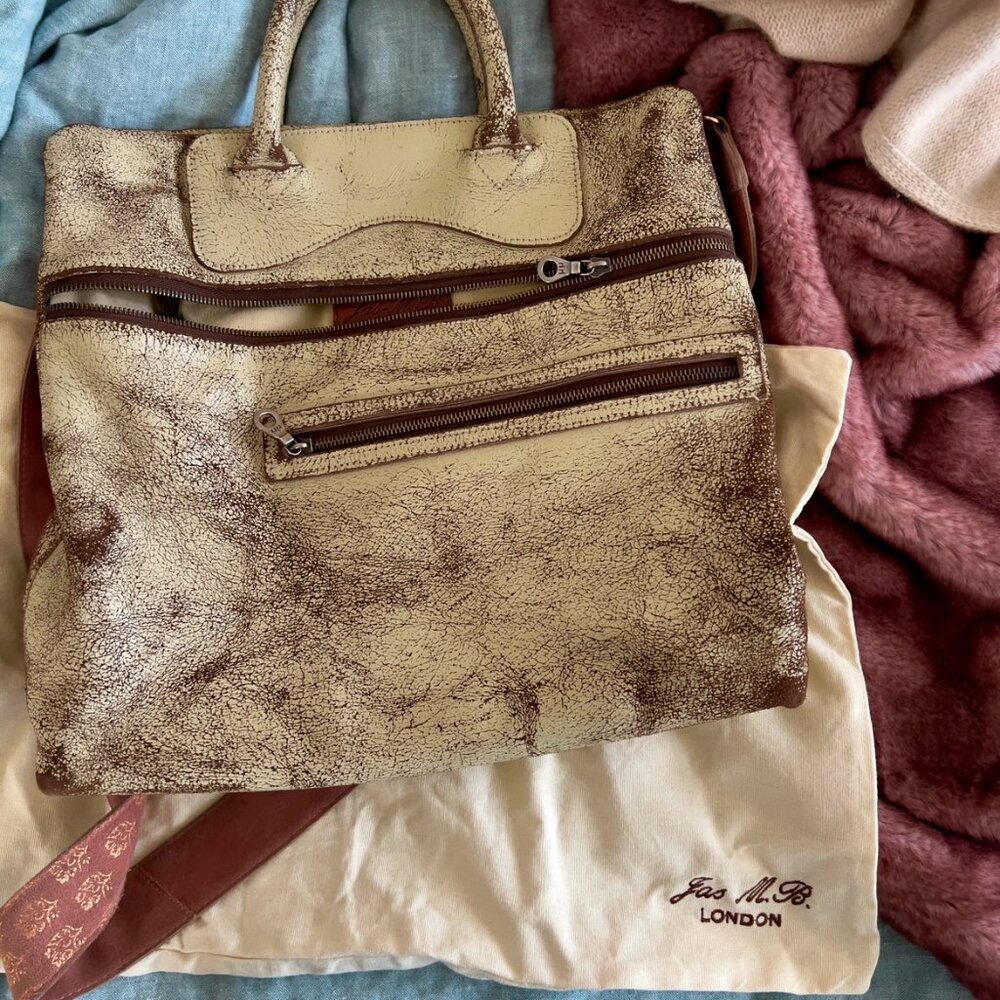 Jas M.B. London Distressed leather bag